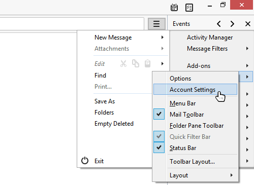 Mozilla Thunderbird Account Settings