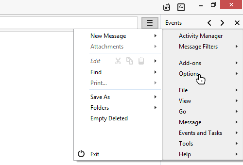 Mozilla Thunderbird Options