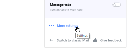 Yahoo Mail More Settings